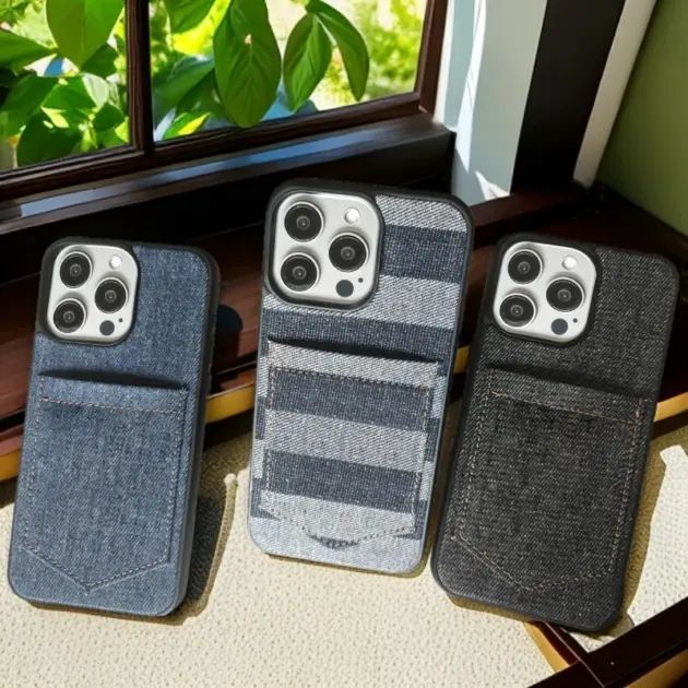 Iphone16 mobile phone case creative non-slip fabric denim style Apple 15/13 anti-fall mobile phone protective cover wholesale