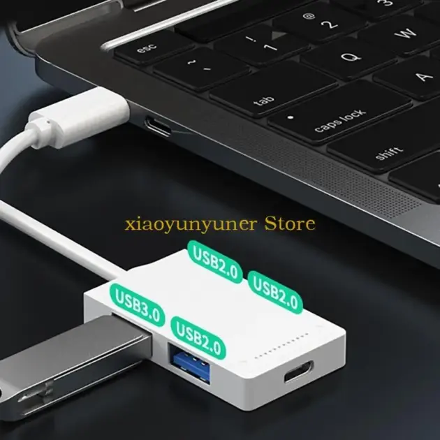 P9JB 4-Port Type C Hub USB 3.0 2.0 Splitter Computer Notebook Accessories for Laptop Extender Gadget Adapter Converter